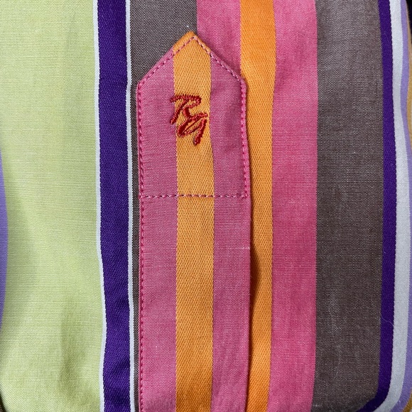 Robert Graham Vertical Line Floral Flip Cuff Classic Fit Men's 3XLT Button Shirt - Picture 12 of 12